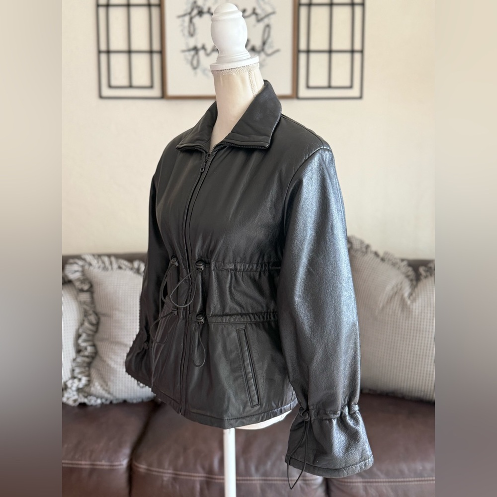 Vintage Wilsons Maxima Black Genuine Leather‎ Moto Jacket Women’s Size XS